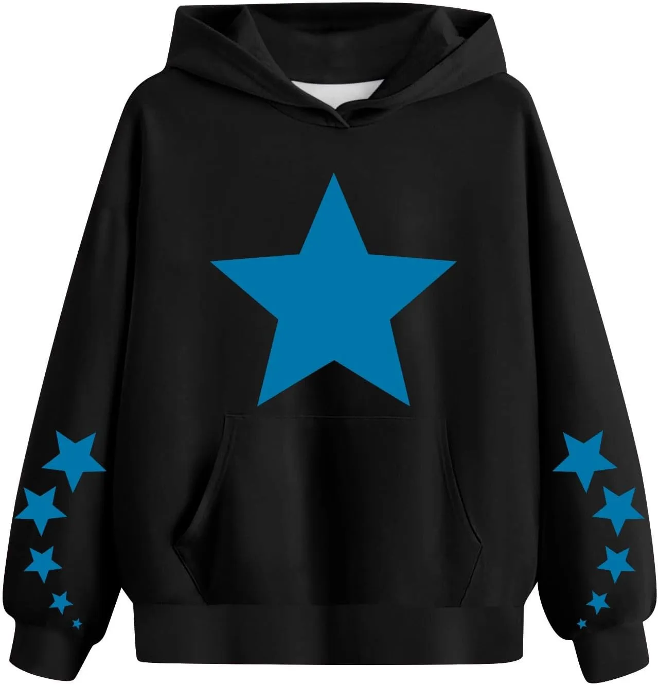 Girls Kids Hoodies Sweatshirt Cute Long Sleeve Cozy Pullover Star Printed Pullover Hooded Warm Clothes Outwear