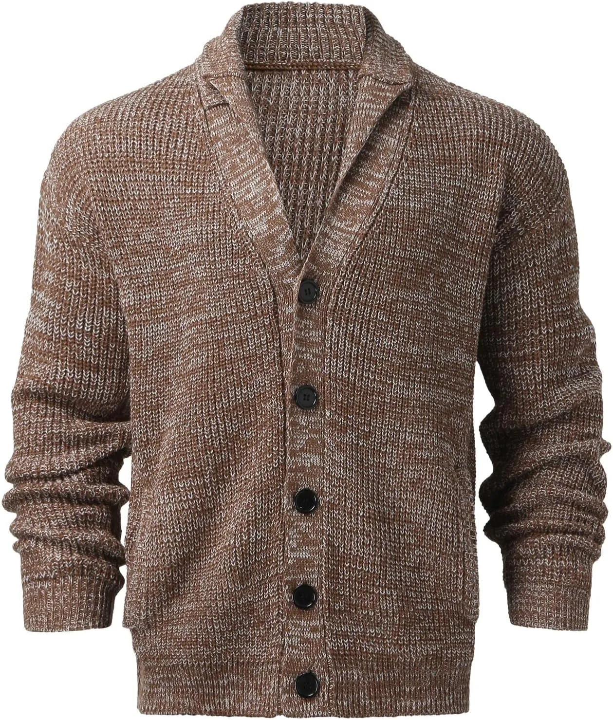 GOKKILRW Mens Shawl Collar Cardigan Sweaters Long Sleeve Fall Winter Cable Knit Button Down Cozy Sweater Pullover Jackets
