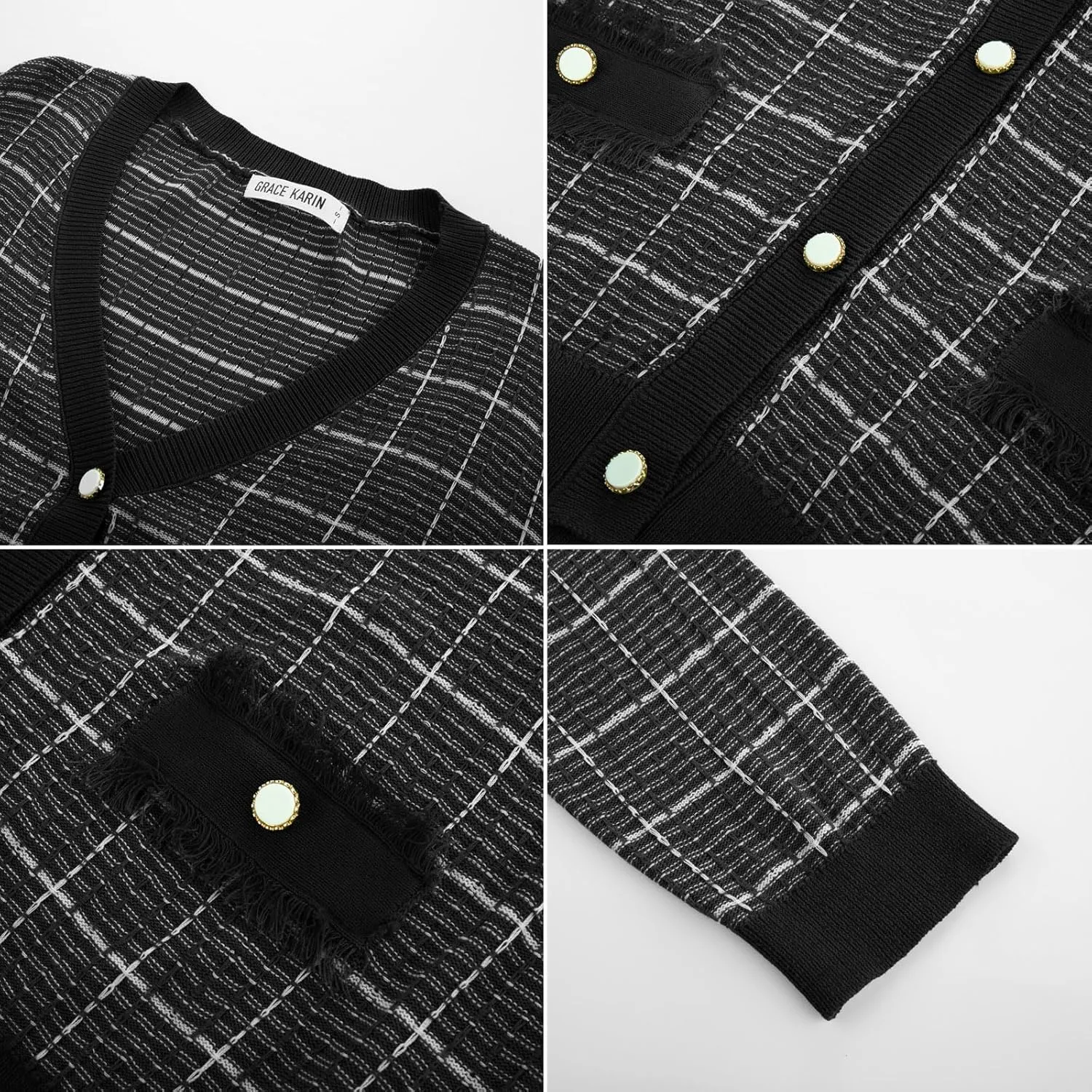 GRACE KARIN 2025 Women's Summer Cardigans Sweaters V-Neck Long Sleeve Button Down Lightweight Knit Cardigan