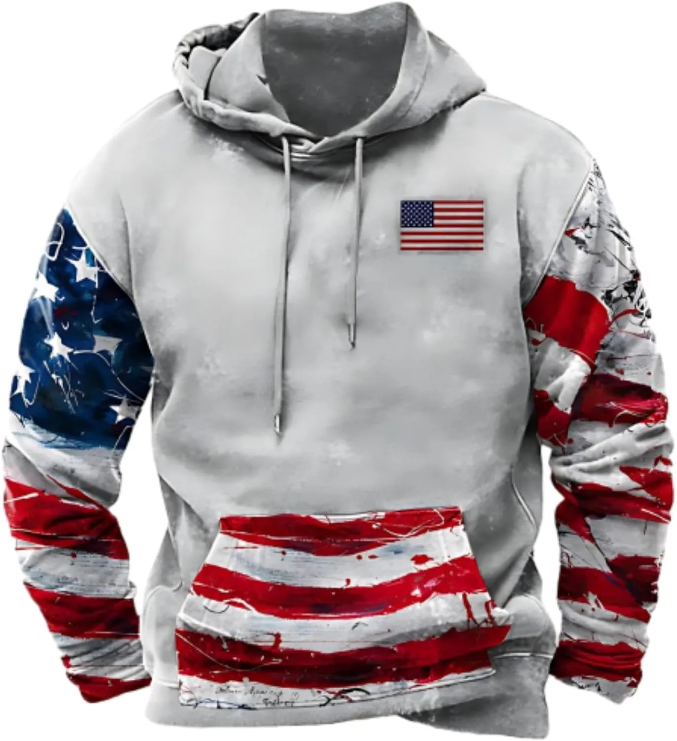 Graphic Hoodies for Men Western Aztec Ethnic Crewneck Sweatshirt USA Flag Patriotic Hoodie Oversized Hoodie Pullover