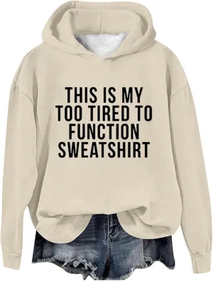 Graphic Hoodies for Women Teen Girls Y2K Oversized Long Sleeve Hoodie Sweatshirts Casual Soft Drawstring Fall Trendy Pullover Cute Hoodies for Women Teen Girls,Beige,S
