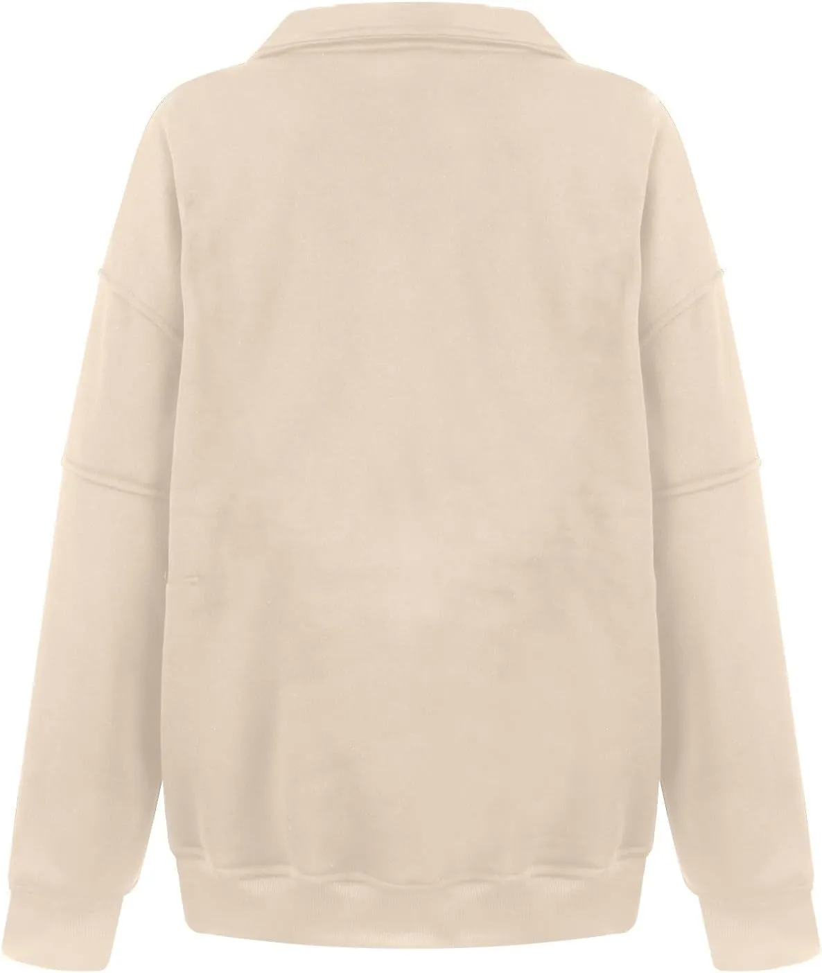 Half Zip Pullover Women Oversized Crewneck Sweatshirts with Pockets Loose Fit Thumb Hole Long Sleeve Sweaters