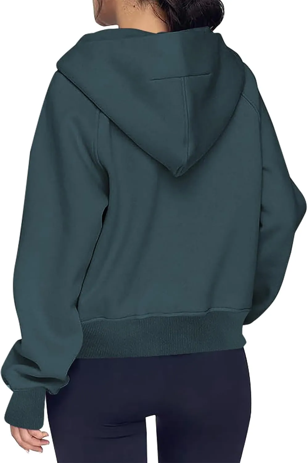 Half Zipper Sweatshirt for Women Stand Collar Fleece Pullover Top Solid Color Cropped T-Shirt Running Sports Blouse