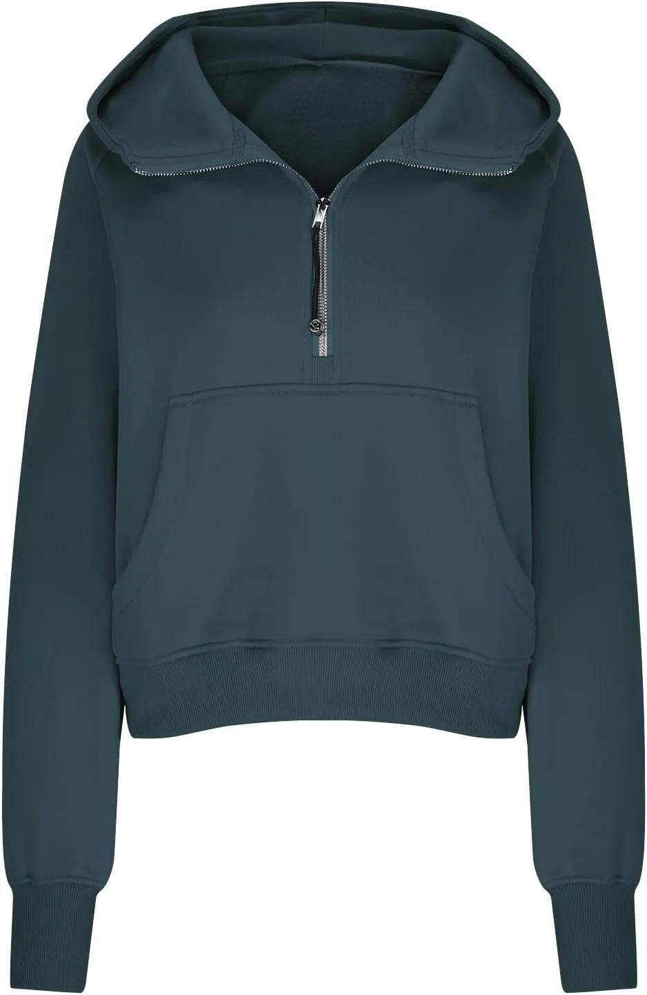 Half Zipper Sweatshirt for Women Stand Collar Fleece Pullover Top Solid Color Cropped T-Shirt Running Sports Blouse