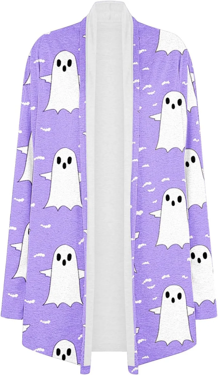 Halloween Cardigan for Women Fall Outfits 2024 Long Sleeve Pumpkin Cardigan Sweater Cute Print Knitting Cardigans