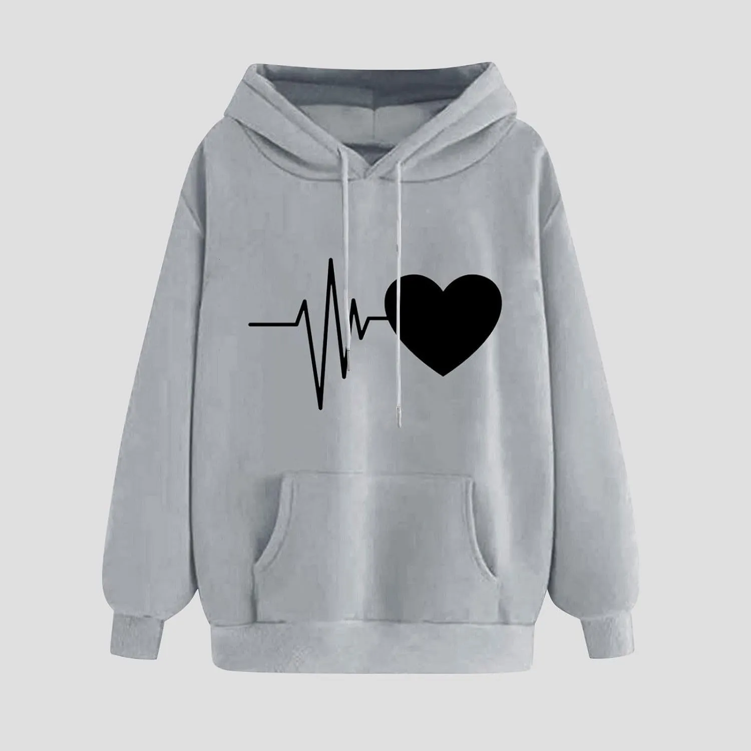 Heartbeat Love Hoodie for Women Hooded Sweatshirt Soft Fleece Cozy Gift for Nurses and Healthcare Workers