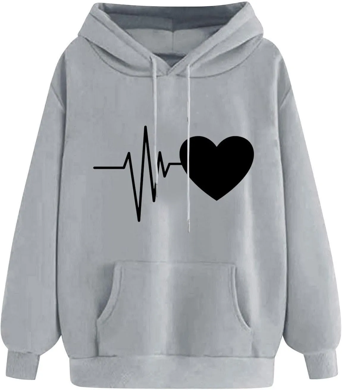 Heartbeat Love Hoodie for Women Hooded Sweatshirt Soft Fleece Cozy Gift for Nurses and Healthcare Workers