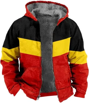 Hoodies for Men Thick Fleece Jacket Sherpa Lined Flannel Sweater Full Zip Up Hoodie Fashion Winter Warm Wool Soft Coat