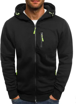 Hoodies for Men Zip Up Lightweight Casual Long Sleeve Hooded Jackets Sports Hooded Sweatshirts with Zipper Pockets