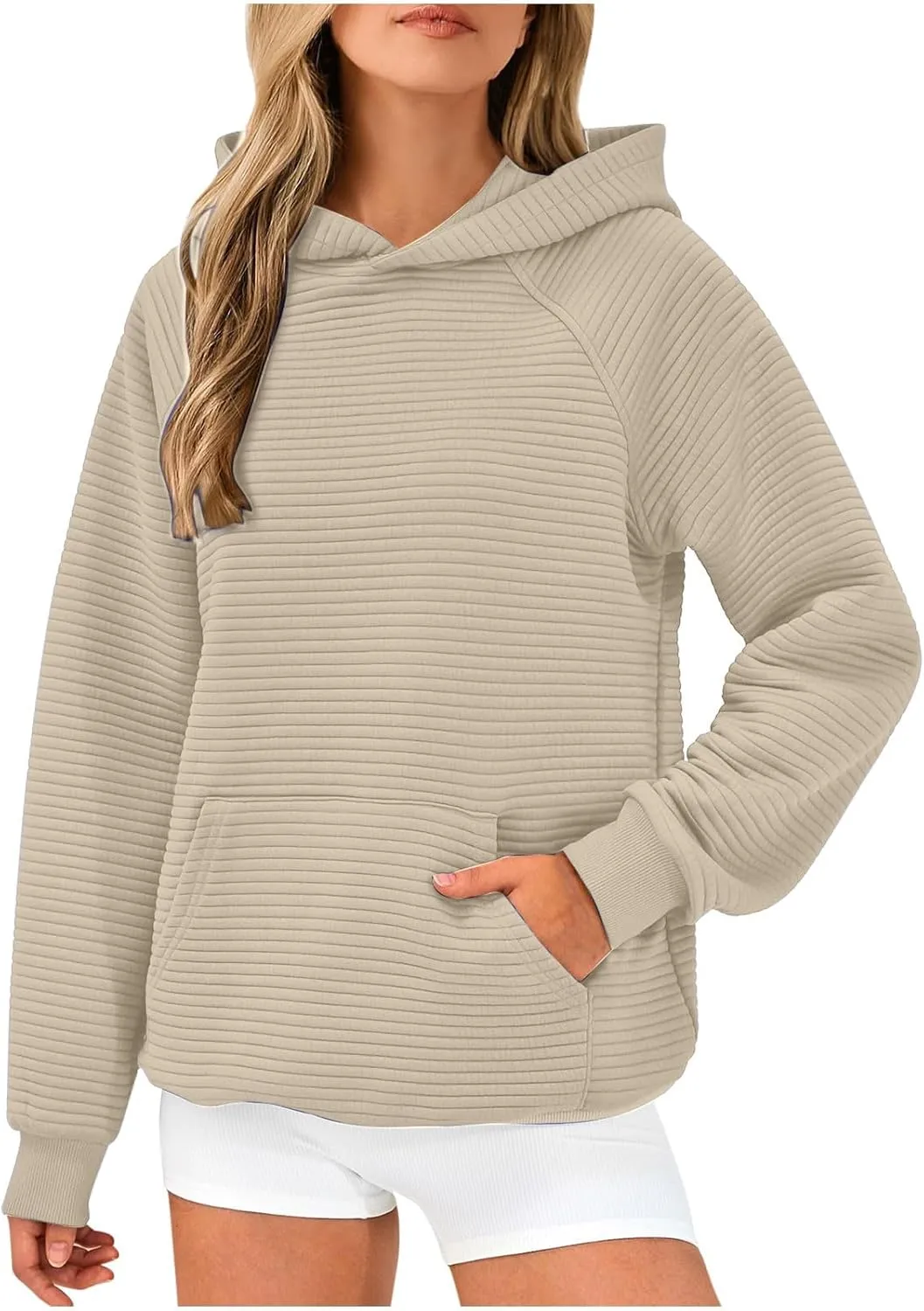 Hoodies for Women Long Sleeve Striped Cotton Sweatshirt 2024 Fall Fashion Soft Casual Pullover Tops With Pocket