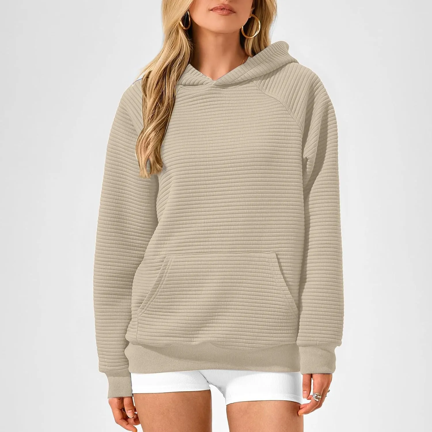 Hoodies for Women Long Sleeve Striped Cotton Sweatshirt 2024 Fall Fashion Soft Casual Pullover Tops With Pocket