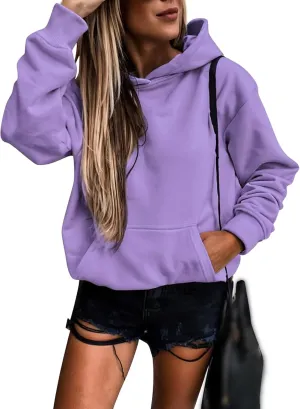 Hoodies for Women Pullover Fleece Hoodie Long Sleeve Casual Sweatshirt 2025 Loose Lightweight Tops with Pockets