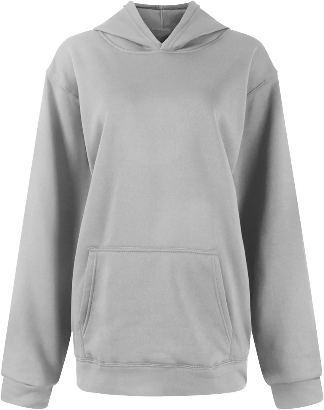 Hoodies For Women Solid Color Plus Size Tops Cozy Fleece Sweatshirt With Pocket Long Sleeve Shirts Fall Fashion Outfits 2024