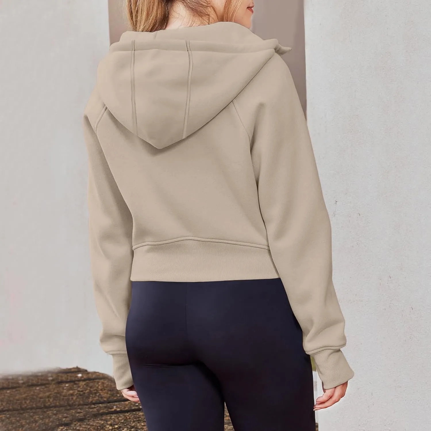 Hoodies for Women Trendy Zip up Cropped Sweatshirt Casual Hooded Y2k Tops Fleece Jackets Fall Winter Outfits Clothes