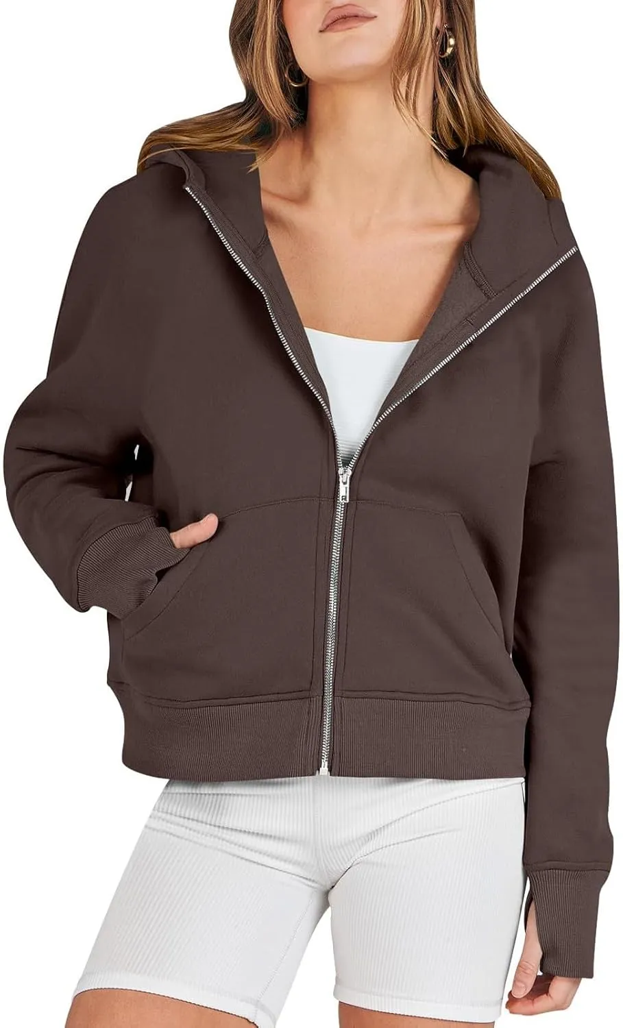Hoodies Women Long Sleeve Zipper Hoodies Y2K Thumb Hole Tie Dye Fall Sweatshirts Jacket Tunic Pullover With Pocket