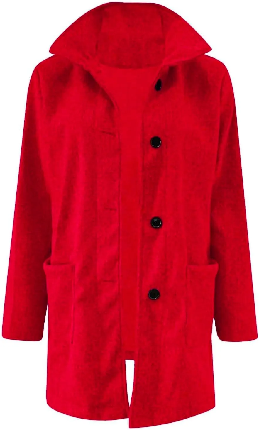HXHYQKP Pea Coats for Women Basic Stand Collar Slim Fit Jacket Pea Coat Notched Lapel Trench Coat