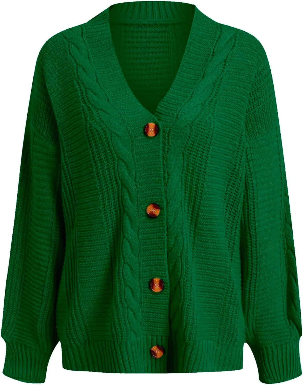 iLH Cardigan Sweaters for Women Open Front Cable Knit Sweater Chunky Crochet Outwear Coats Button down Fall Jackets