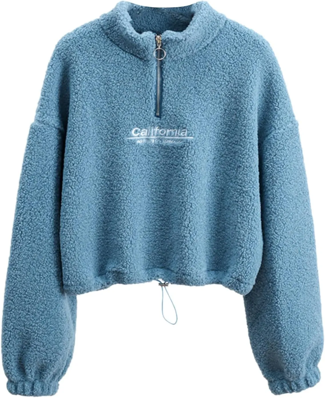 iLH Womens Cropped Fleece Hoodies Stand Collar Zip Up Pullover Sweatshirts For Women Soft Thermal Streetwear Leisure Hoodies