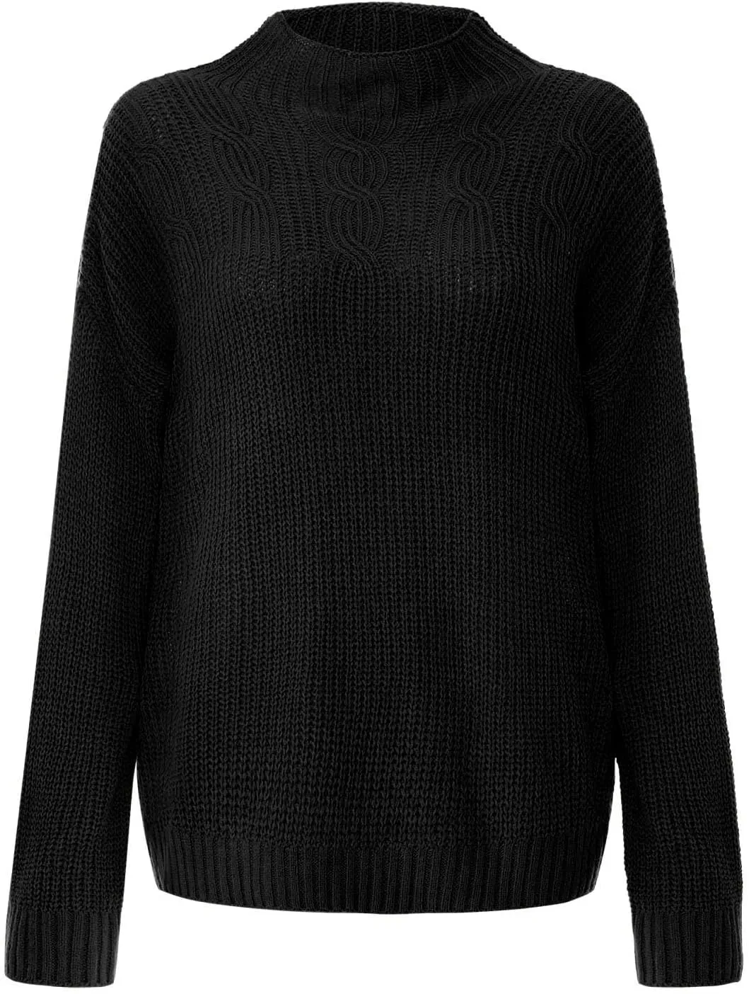 JEGULV Turtleneck Sweaters for Woman Dressy Casual Long Sleeve Cable Knit Pullover Tops Sweaters Loose Soft Jumper Sweaters