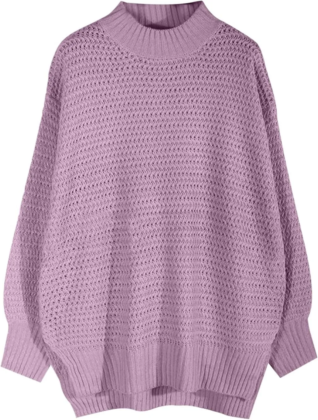 JEGULV Turtleneck Sweaters for Woman Dressy Casual Long Sleeve Cable Knit Pullover Tops Sweaters Loose Soft Jumper Sweaters