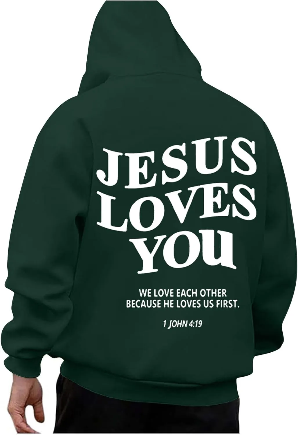 Jesus Loves You Zip Up Hoodie Men Trust in The Lord Sweatshirt Letter Print Preppy Coat Long Sleeve Jacket