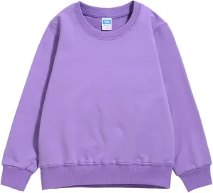 Kids Solid Long Sleeve Sweatshirt Toddler Baby Boys Girls Cotton Pullover Tops Little Girl Soft Casual Blouse Outfits