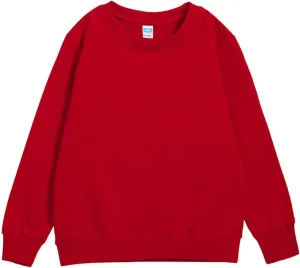 Kids Solid Long Sleeve Sweatshirt Toddler Baby Boys Girls Cotton Pullover Tops Little Girl Soft Casual Blouse Outfits