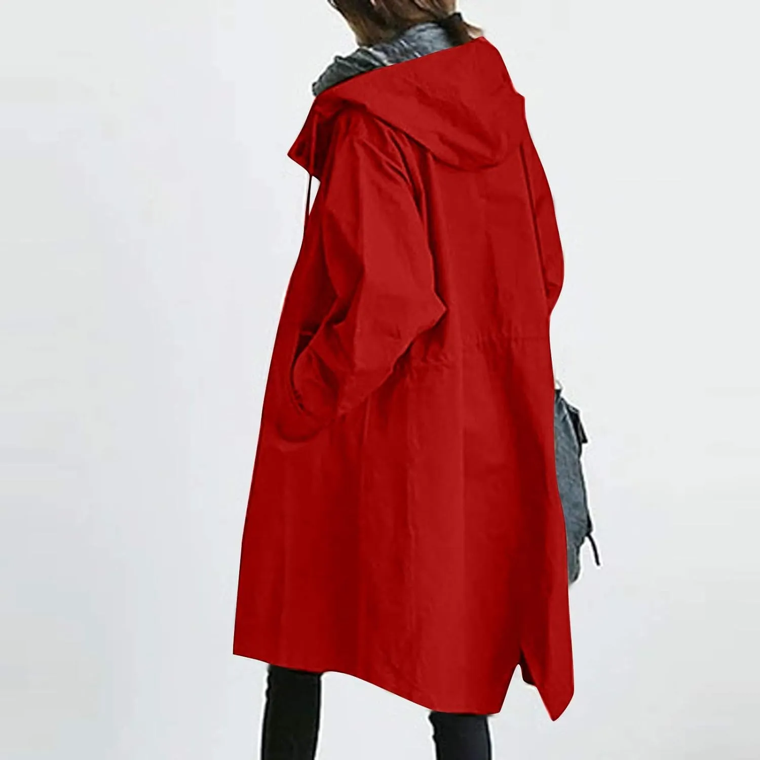 LCMTWX Women Trench Coat Hooded Coat Outwear Womens Elegant Windbreaker Wild Winter Women's Coat Women Trench Coat Women
