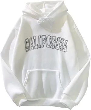Letter Graphic Print Hoodies for Women Oversized Hooded Sweatshirt Pullover Fall Casual Long Sleeve Blouse Tops
