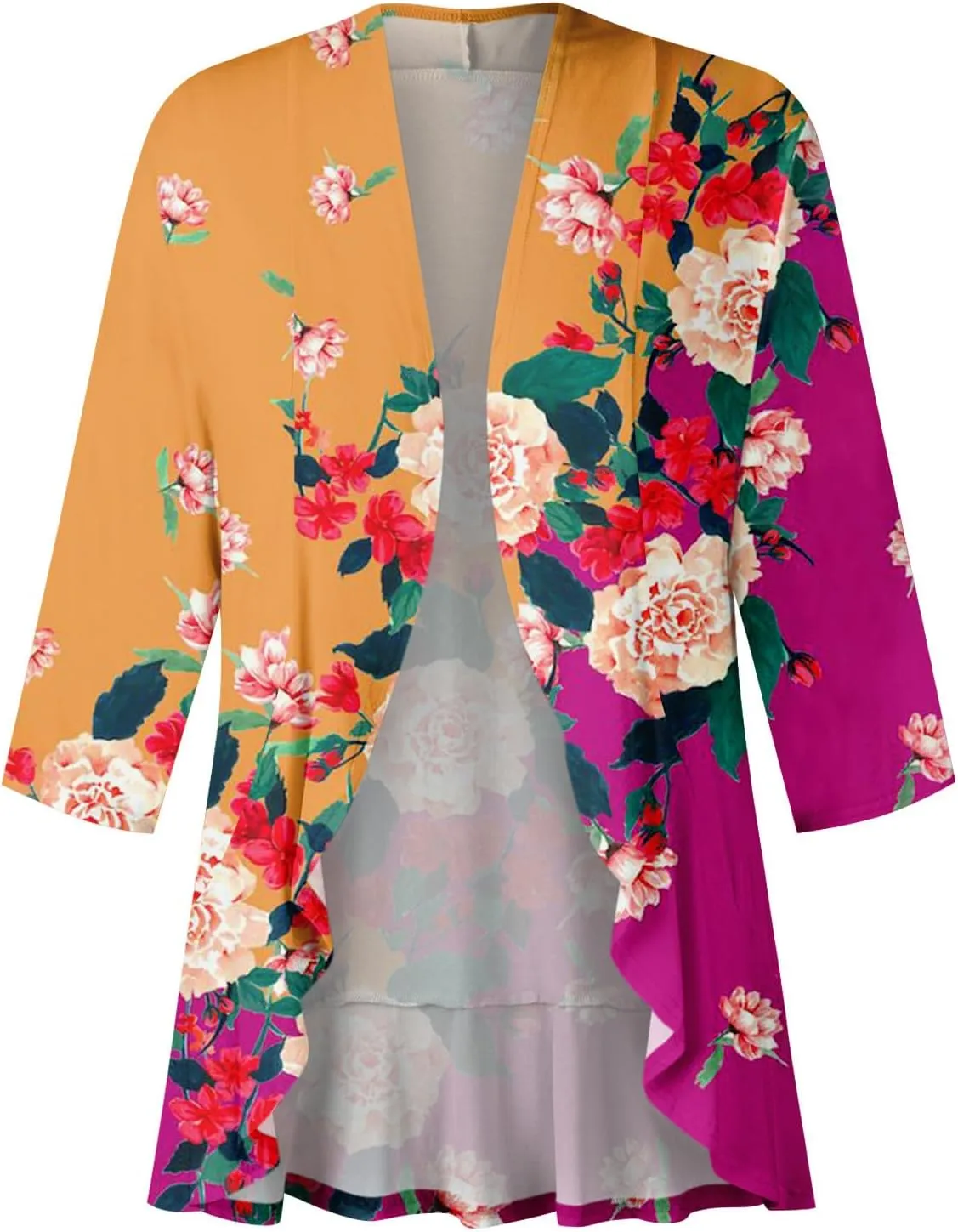 Lightweight Flutter Cardigan for Women Casual 3/4 Sleeve Cardigans for Women Long Fall Cardigan Sweaters for Women