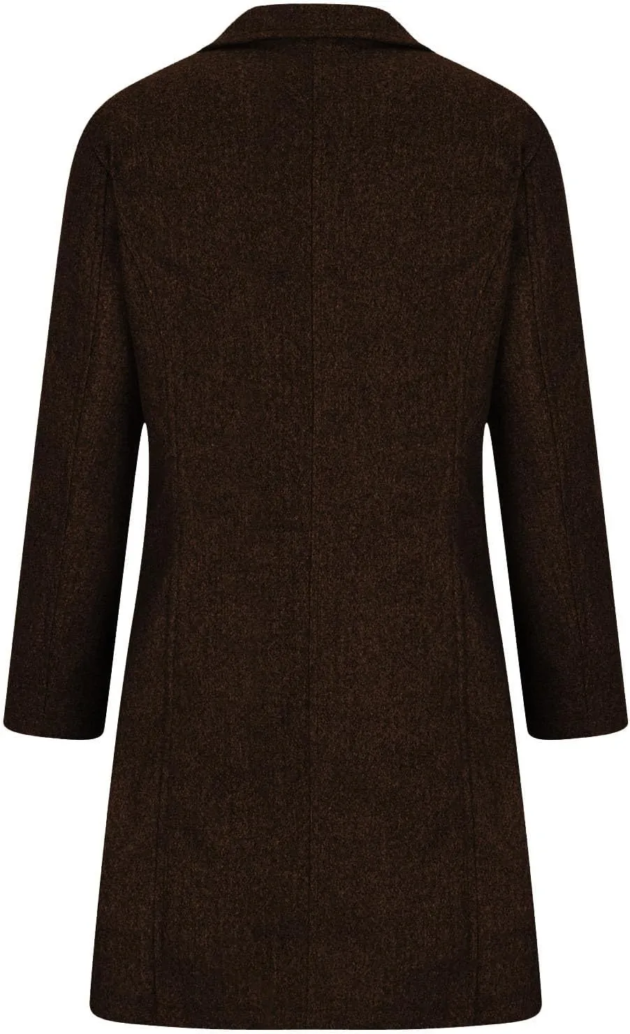 Lmdudan Long Pea Coats for Women Winter Stand Collar Single Breasted Wool Coats Wool Blend Peacoat Thicken Blazer Jackets