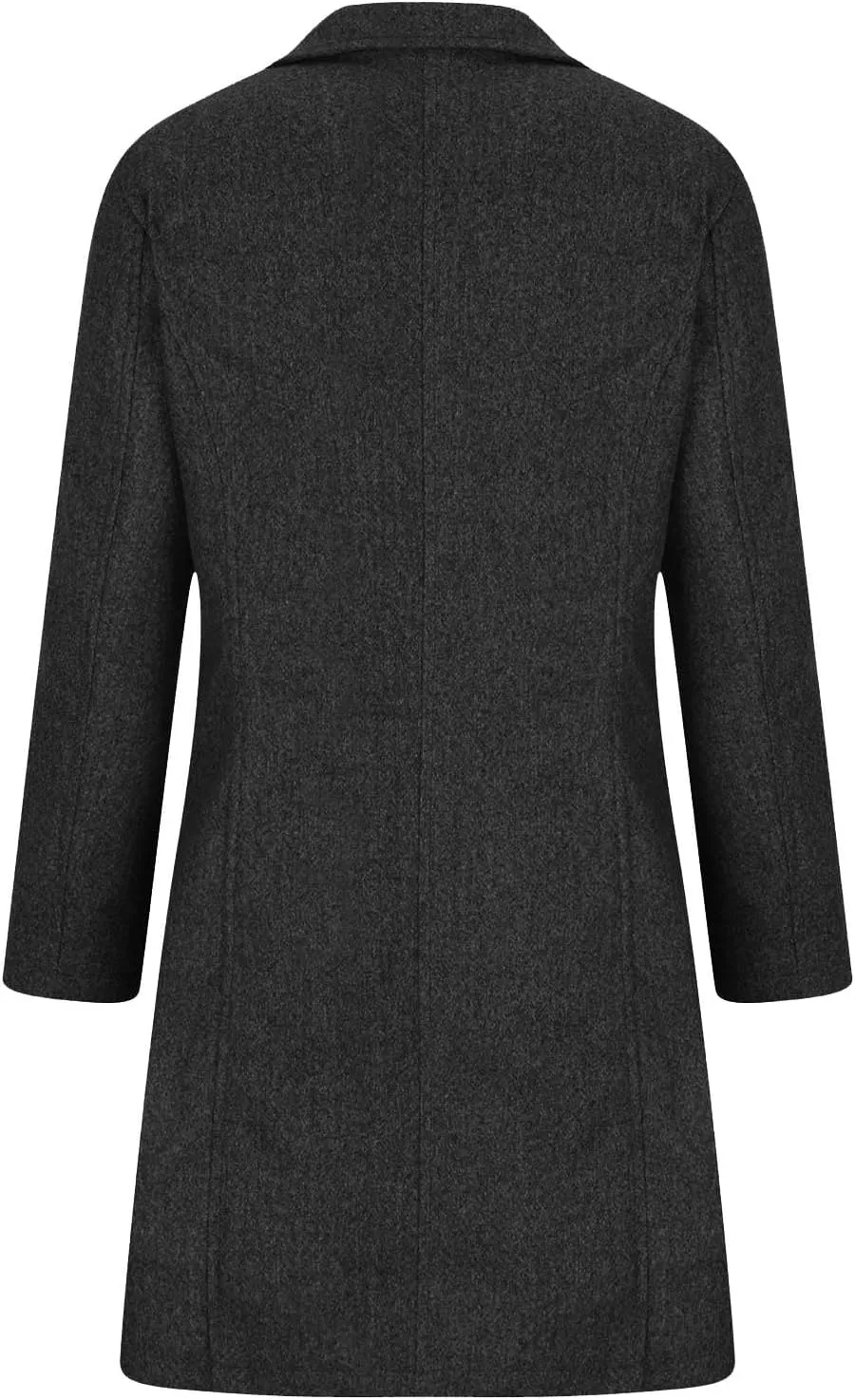 Lmdudan Long Pea Coats for Women Winter Stand Collar Single Breasted Wool Coats Wool Blend Peacoat Thicken Blazer Jackets