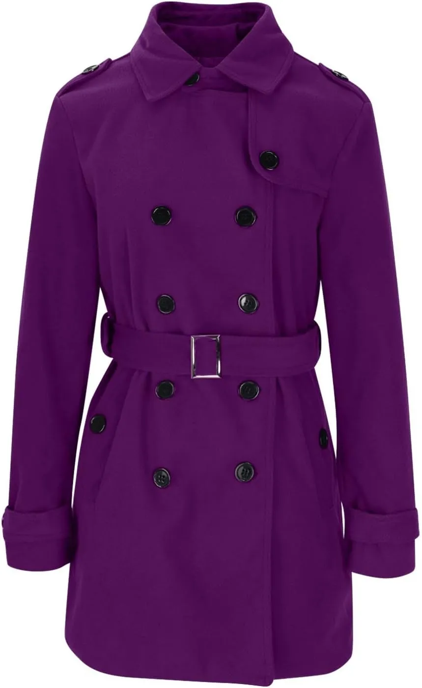 Lmdudan Women's Oversized Trench Coat Long Double Breasted Peacoat Outerwear Knee Length Loose Jacket Coats with Pockets
