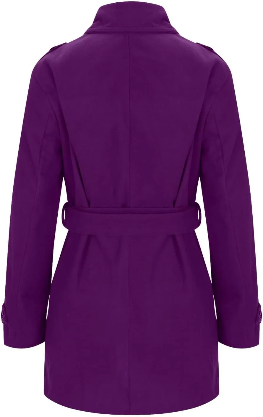 Lmdudan Women's Oversized Trench Coat Long Double Breasted Peacoat Outerwear Knee Length Loose Jacket Coats with Pockets