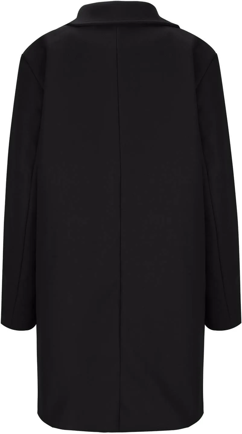 Lmdudan Women's Wool Blend Coats Notch Lapel Double Breasted Mid Long Pea Coat Fashion Solid Color Coat Jacket with Pockets