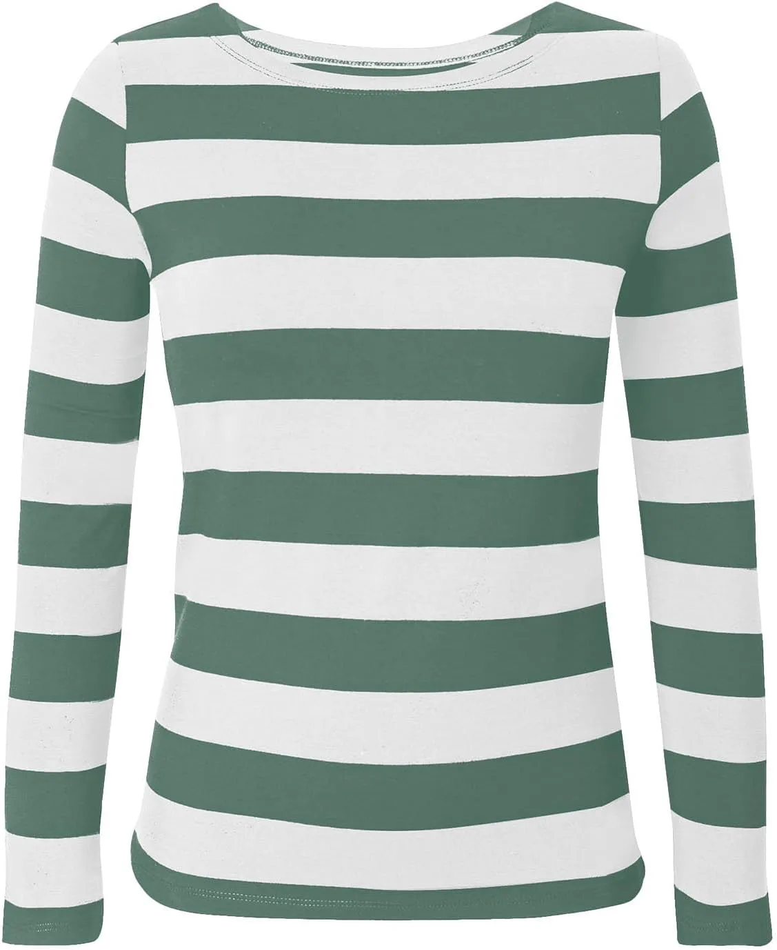 Long Sleeve Sweatshirt Crewneck Striped Colour Block Casual Pullover Top Fashion Fall Lightweight Fleece Shirt