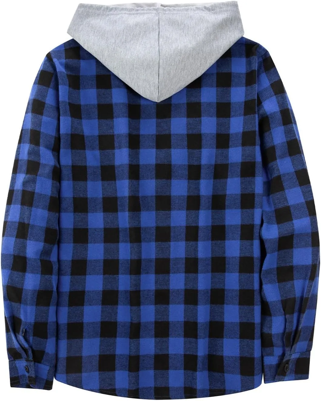 Men Hoodie Jacket Plaid Button Down Shirts 2024 Fall Comfy Oversize Fashion Lightweight Loose Casual Warm Coats