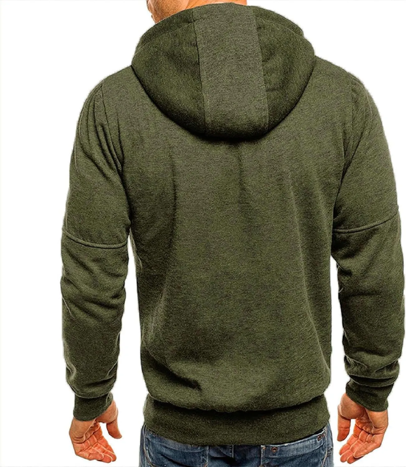 Men Hoodies Casual Hoodies for Men Full Zip Long Sleeve Sweatshirt Sports Hooded Work Jacket Tops with Zip Pockets