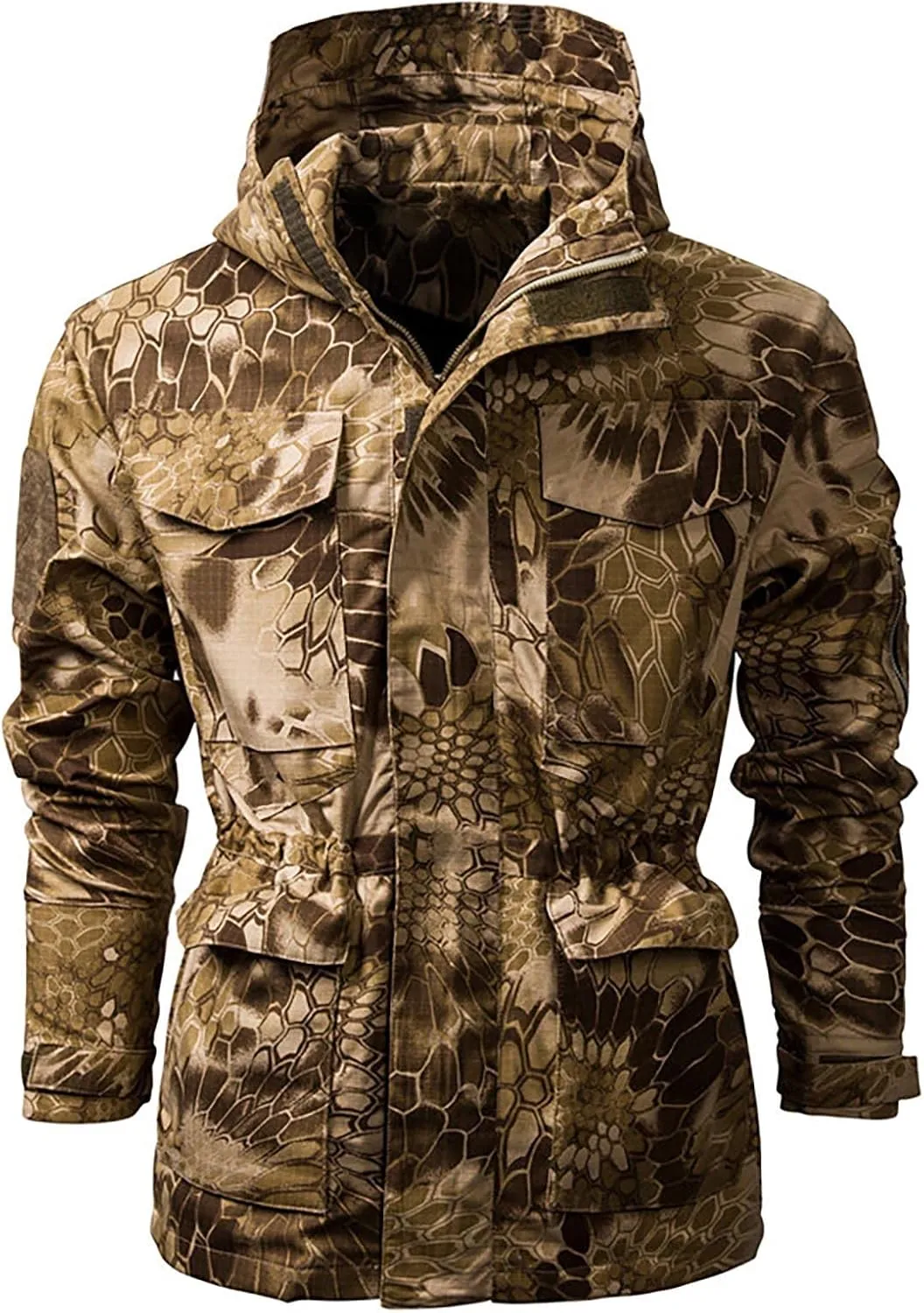 Men Rain Jackets Waterproof With Hood Military Tactical Jacket Outdoor Mountain Multi Pocket Camo Combat Coat