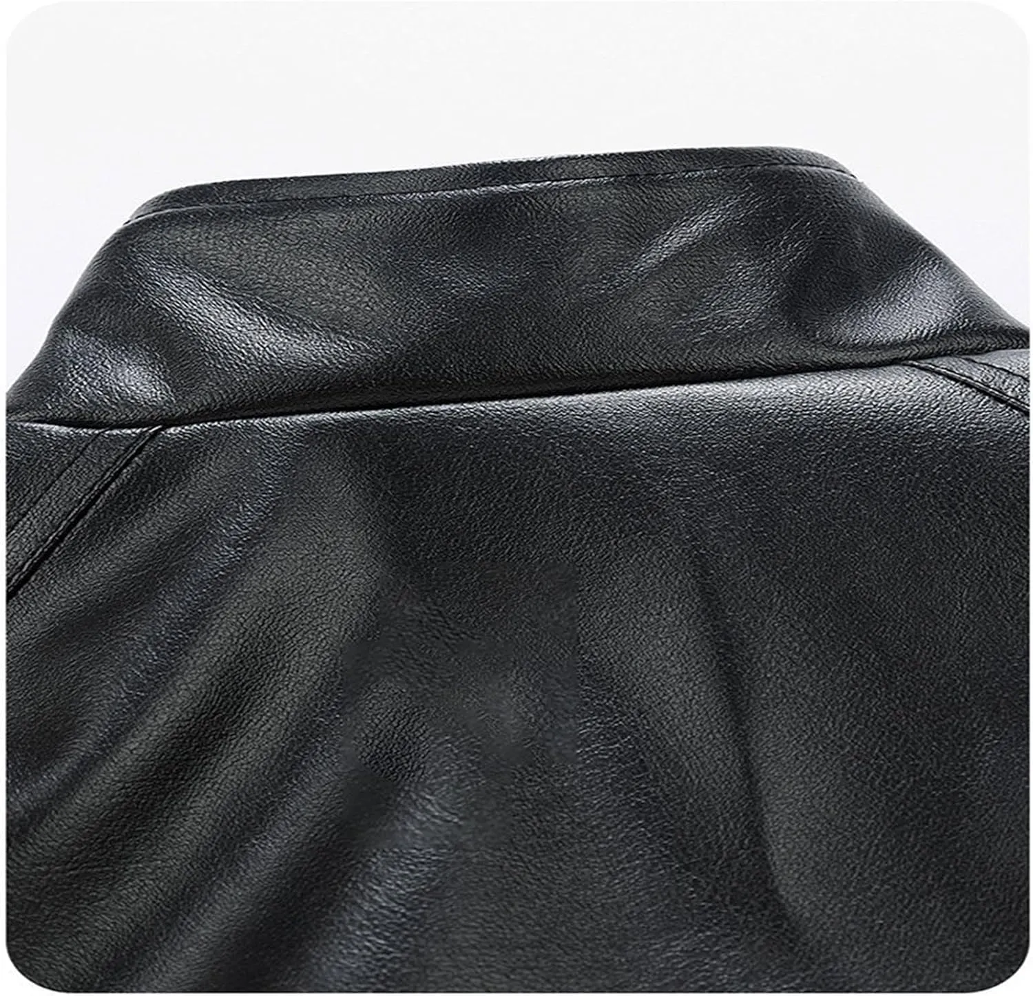 Mens Black Faux Leather Jacket Teens Trendy Going Out Coat Casual Baggy Zipper Outerwear Motorcycle Biker Jacket