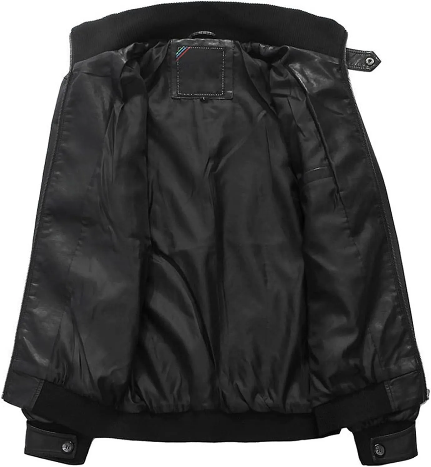 Men's Black Leather Motorcycle Jacket Stand Collar Jacket Faux Leather Jacket Men PU Racer Biker Jacket