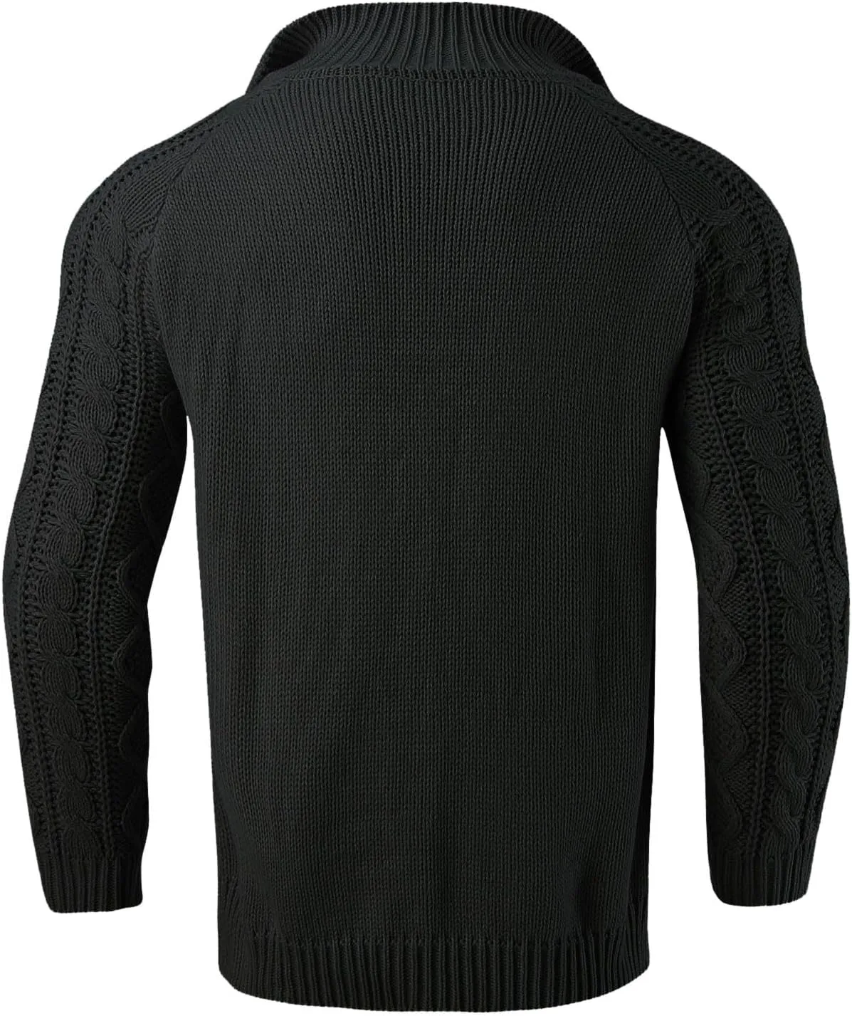 Men's Cardigan Sweater Stand Collar Button Down Pullover Long Sleeve Twist Textured Knitwear Solid Color Fall Sweater