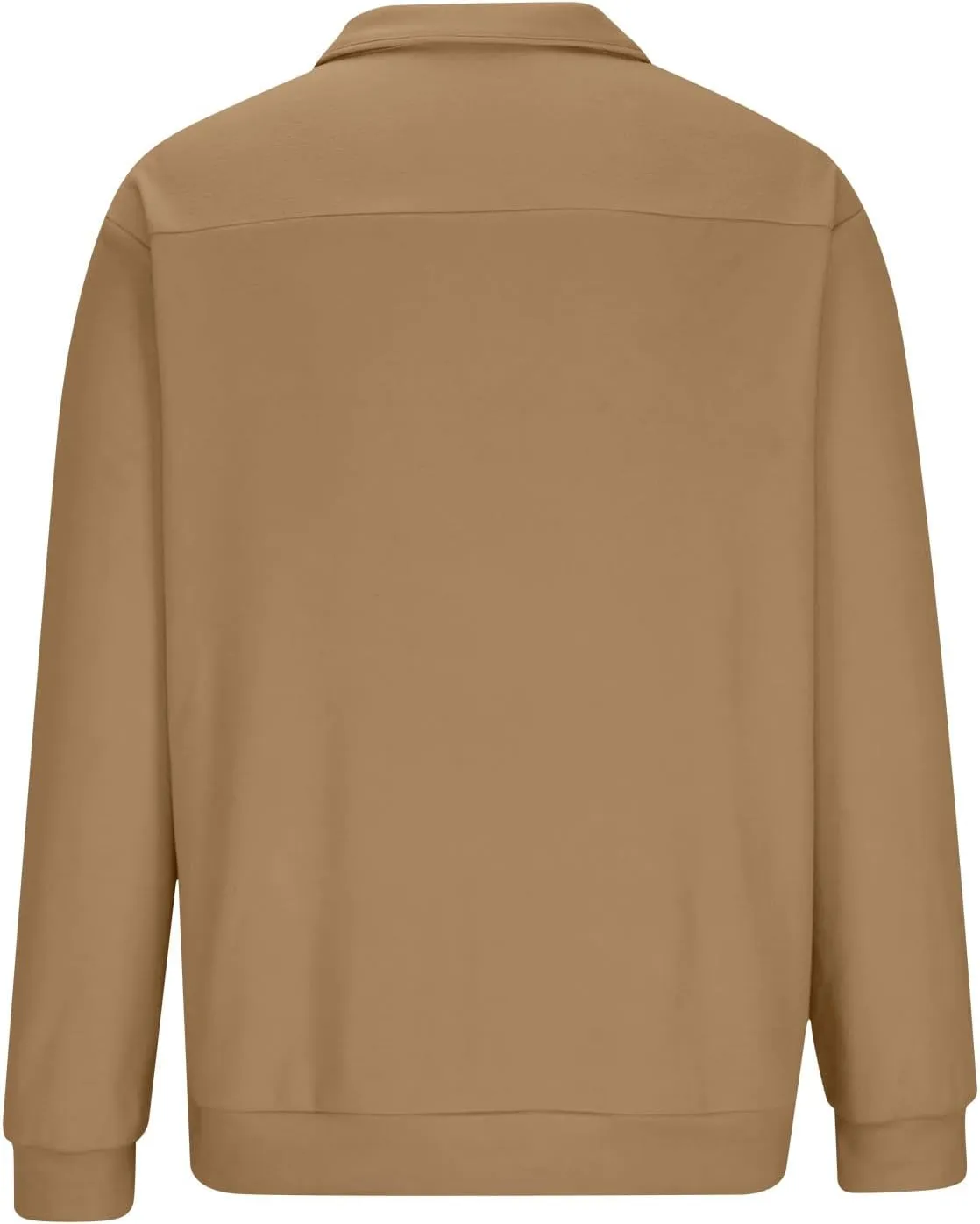 Men's Classic Long Sleeve Sweatshirts Casual Solid Pullover Shirts Stand Collar Button Stylish Fall Winter Tops