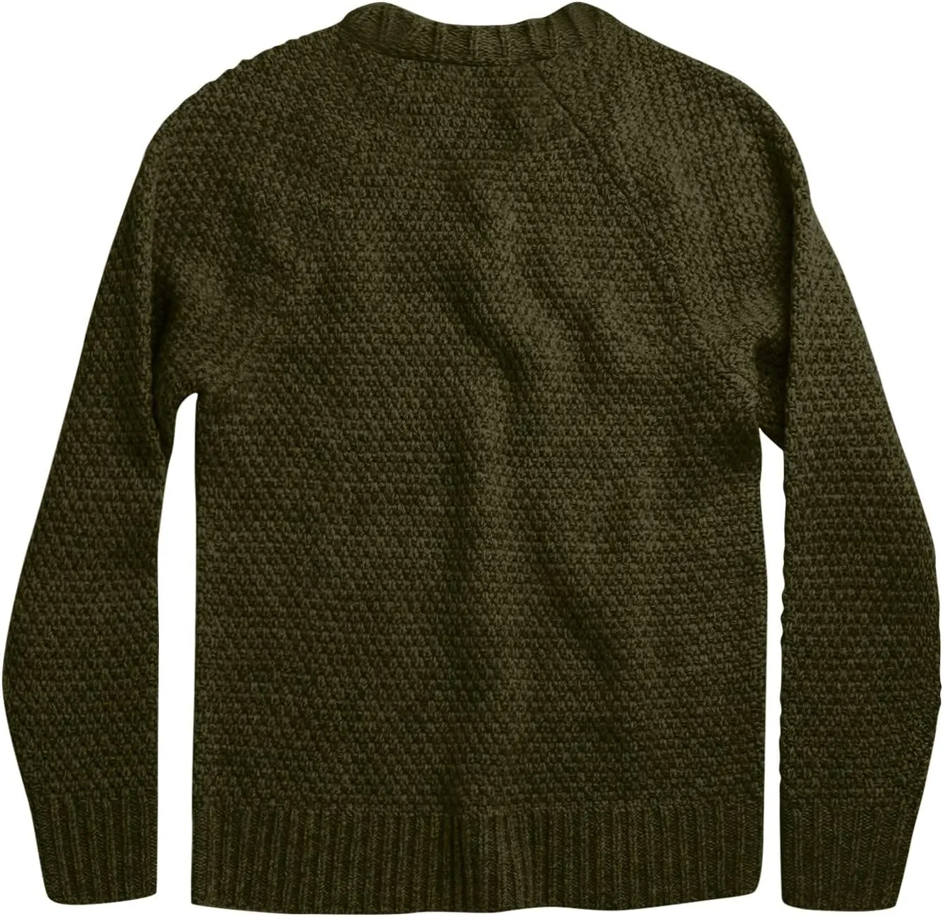 Men's Cute Sweaters Solid Color Casual Round Neck Pullover Sweater Long Sleeve Knitwear Turtle Necks, XL-3XL
