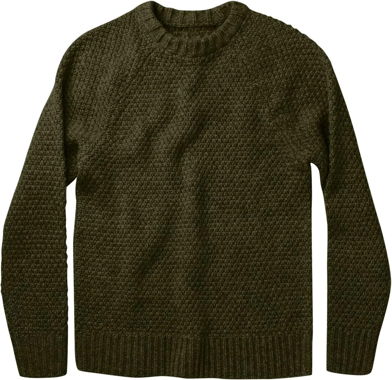 Men's Cute Sweaters Solid Color Casual Round Neck Pullover Sweater Long Sleeve Knitwear Turtle Necks, XL-3XL