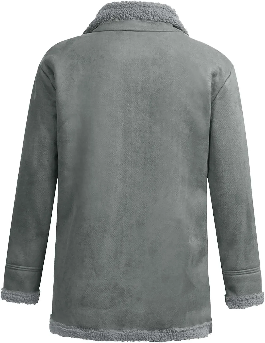 Men's Faux Leather Jacket Cozy Sherpa Fleece Lined Bomber Jackets Winter Coats Heavyweight Suede Faux Fur Trench Coat