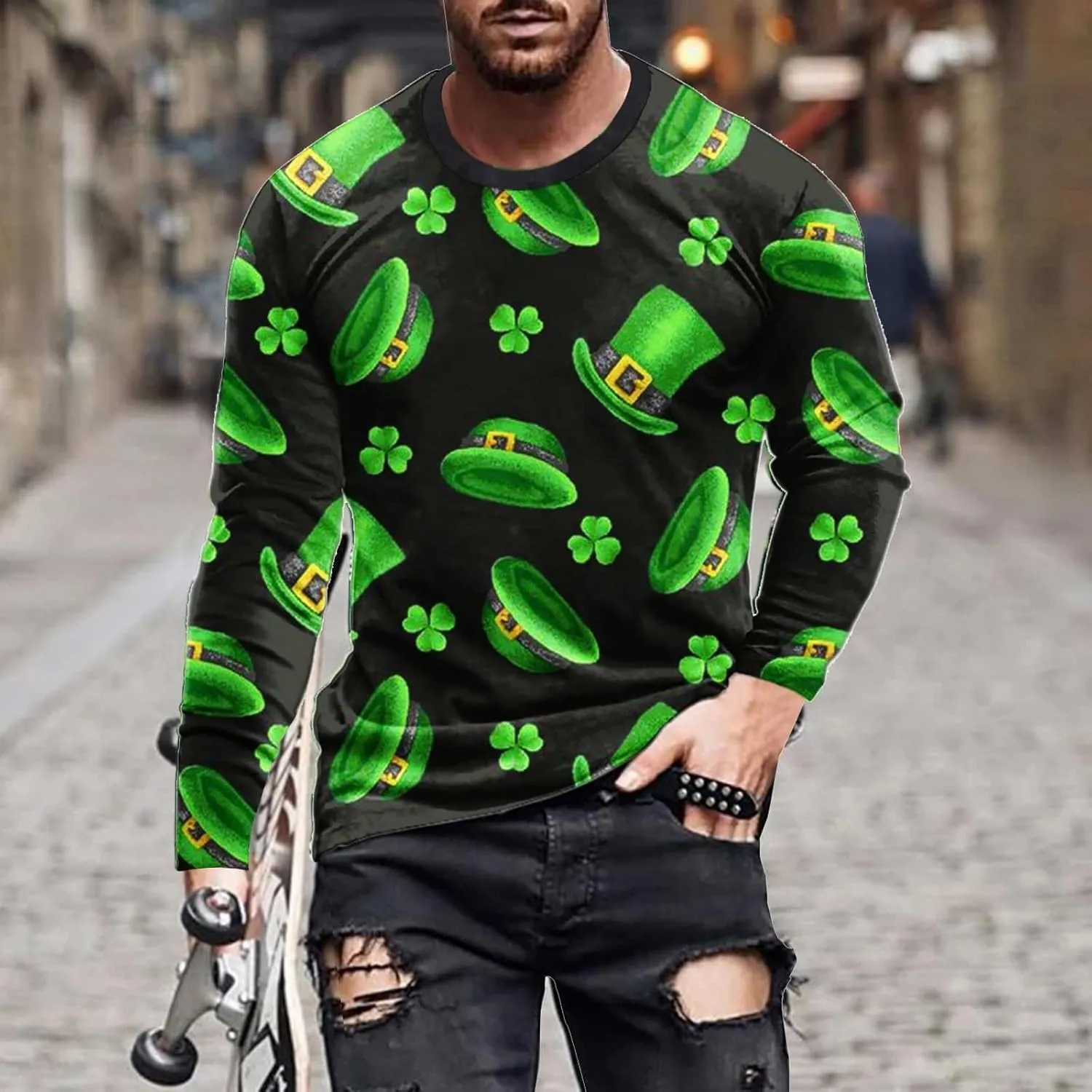 Men's Fleece Crewneck Sweatshirts Loose Oversize Zipper Solid Color Stand Collar Hoodless Pullover Oversized Hoodie