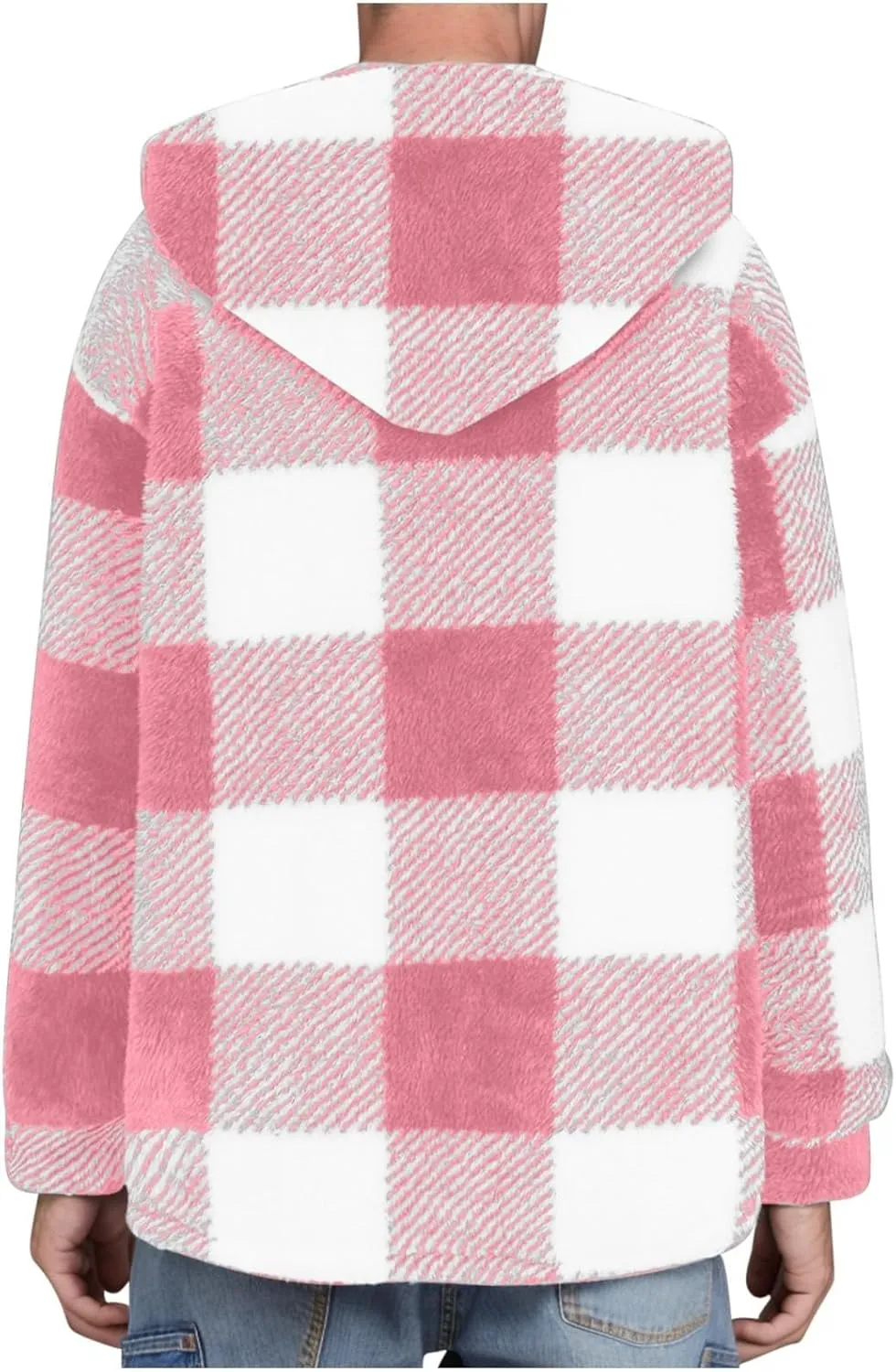 Mens Fleece Fuzzy Jackets Casual Lightweight Hooded Warm Long Sleeve Soft Comfy Fall Winter Coats