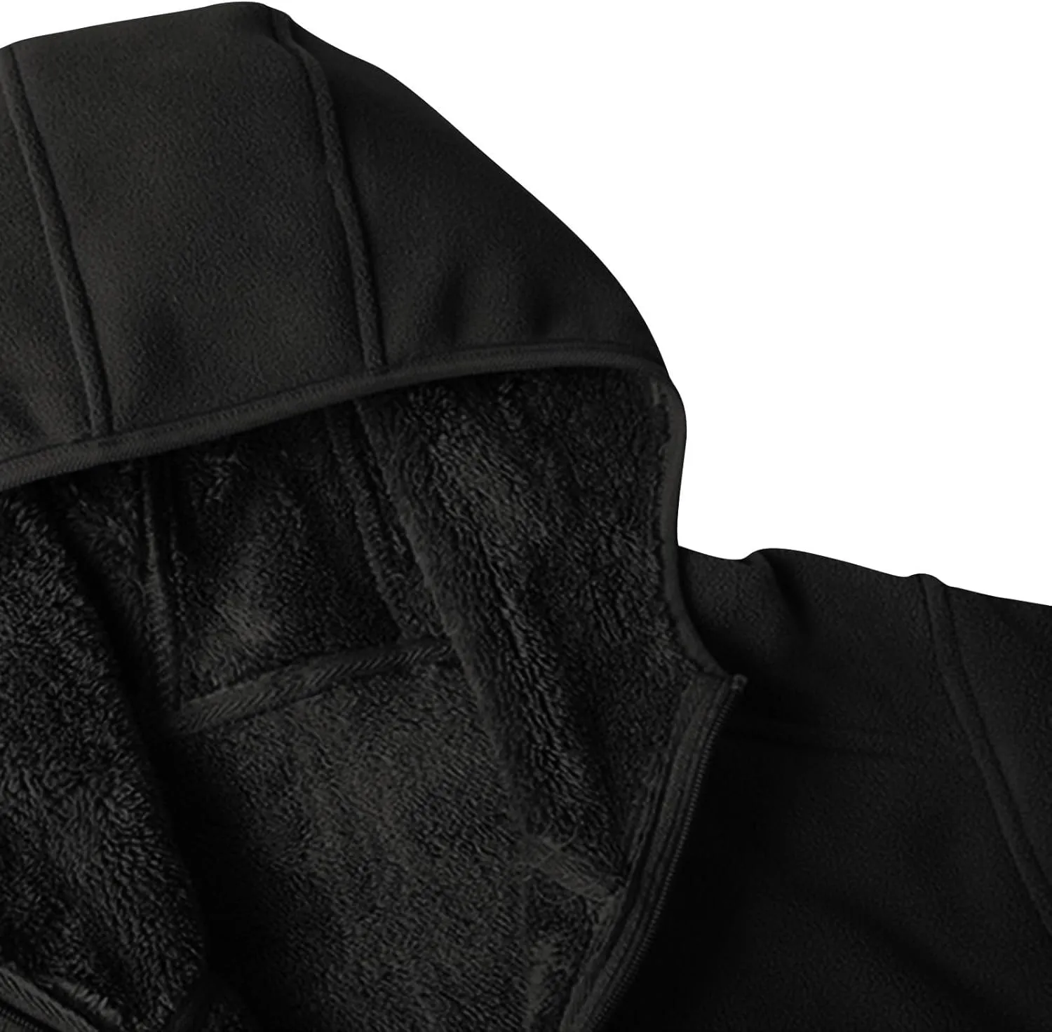 Men's Fleece Hoodie Polar Fleece Sherpa Lined Jacket Zip Up Thick Jacket Soft Warm Winter Coat Sweatshirt with Pocket
