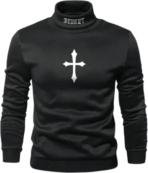 Men's Graphic Sweatshirts Gothic Turtleneck Long Sleeve Pullover Top